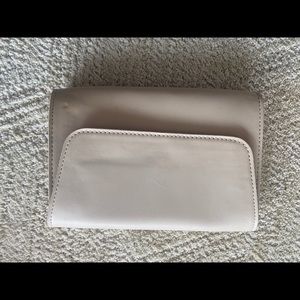 beige vegan leather clutch from october jaiper